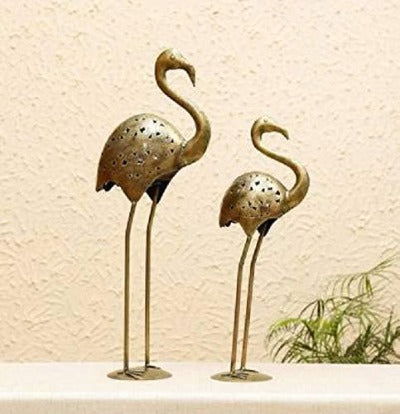 Metal Flamingo Figurine T-Light Candle Holder - ArtyCraftz.com