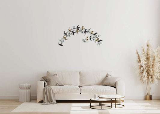 Metal Flying Swallows Wall Art