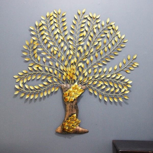 Metal Golden Leaves Palm Tree D?cor - ArtyCraftz.com