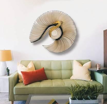 Handcrafted Metal Golden Peacock LED