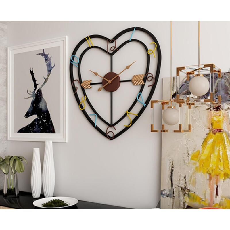 Metal Heart Shaped Wall Clock