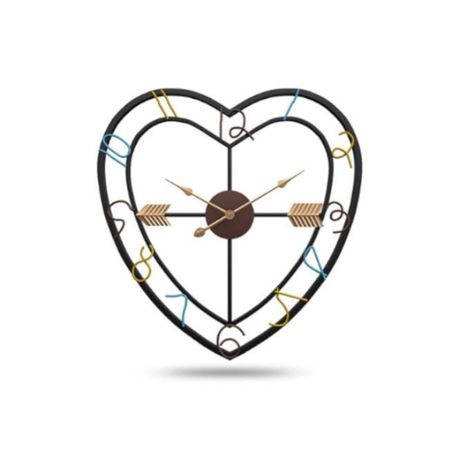 Metal Heart Shaped Wall Clock