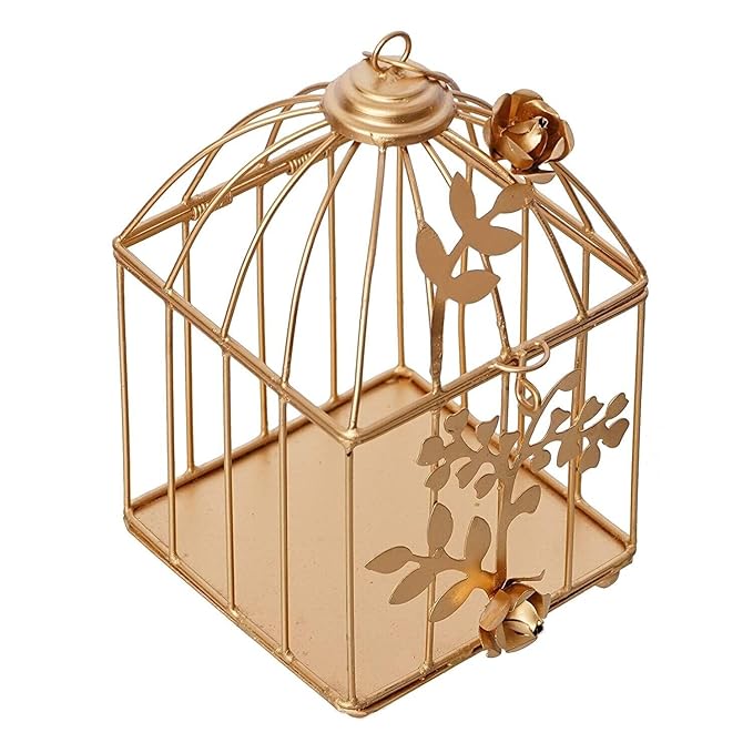 Metal Iron Bird Cage T- Light Holder