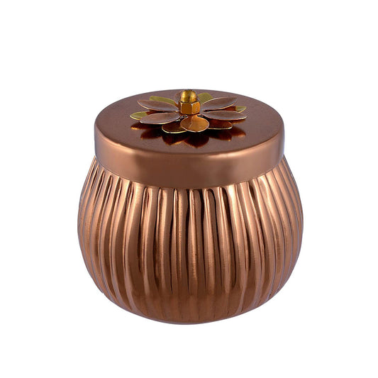 Metal Jar Metal Bowl Brown Colour - ArtyCraftz.com