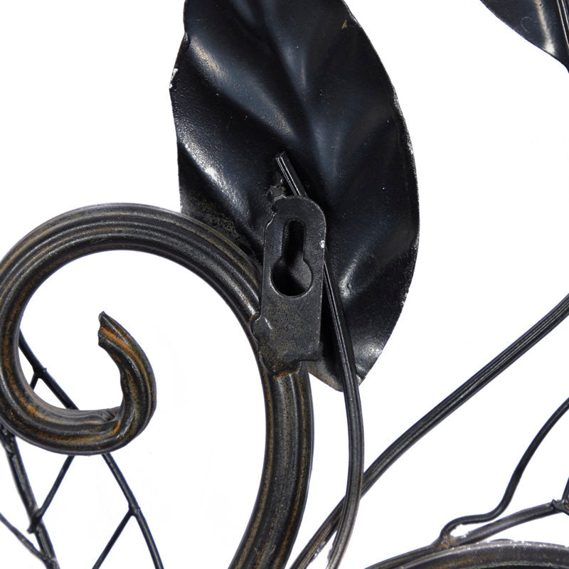 Scrolled Vine and Colorful Wire Leaves Wall Art