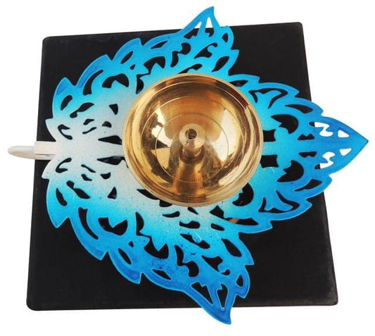 Metal Leaf Shaped Diya for Diwali Pooja Room Decor and Corporate Gift - ArtyCraftz.com