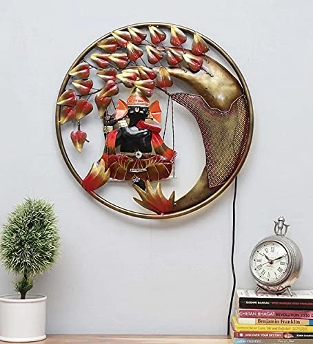 Metal Lord Ganesha With LED Ring Frame-ArtyCraftz.com