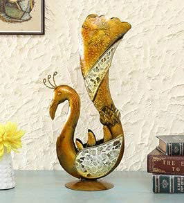 Metal Mosaic Peacock Vase - ArtyCraftz.com