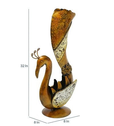 Metal Mosaic Peacock Vase - ArtyCraftz.com