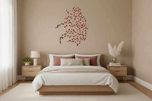 Abstract Face with Leaves Metal Wall Art  - ArtyCraftz.com