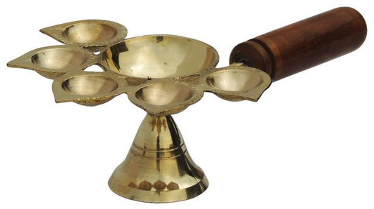 Metal Panch Arti Diya for Diwali Pooja - ArtyCraftz.com