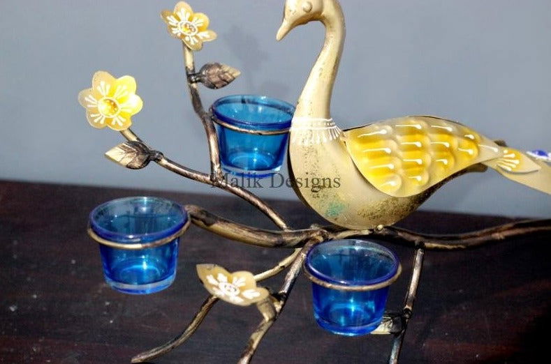 Metal Peacock Candle Holder - ArtyCraftz.com