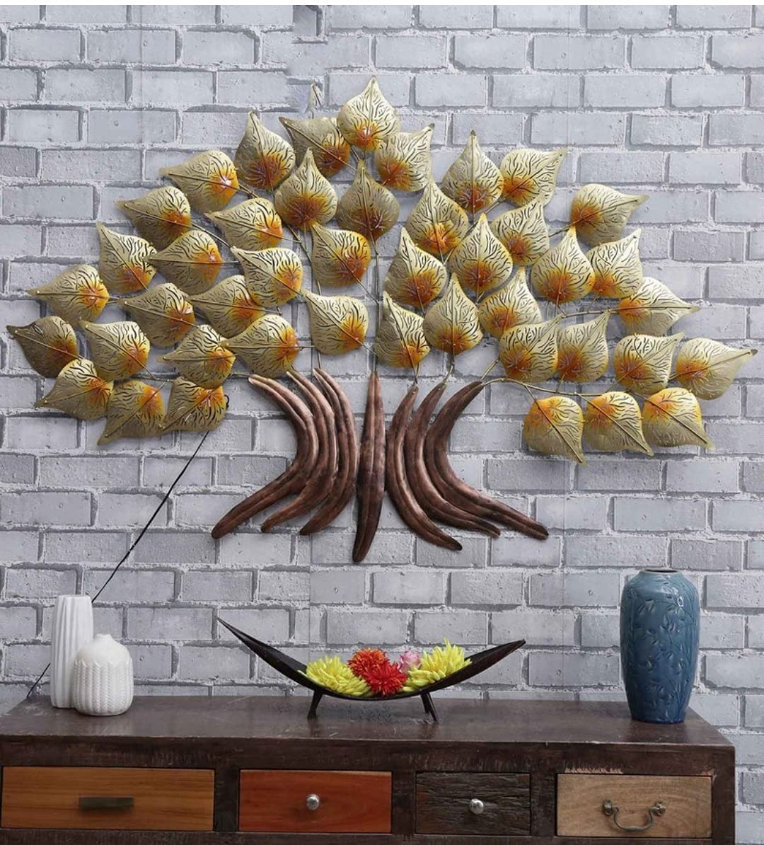 Metal Pipal Tree with LED Wall Art-ArtyCraftz.com