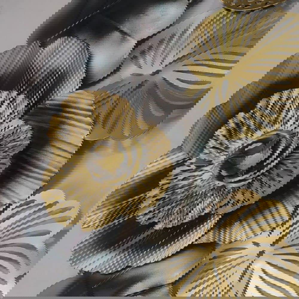 Metal Round Brich Flower Wall Clock - ArtyCraftz.com