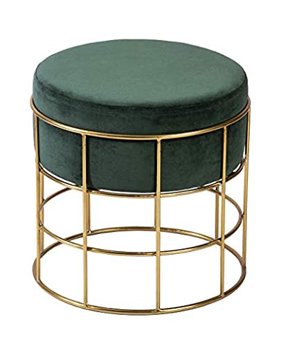 Metal Round with Velvet Ottoman