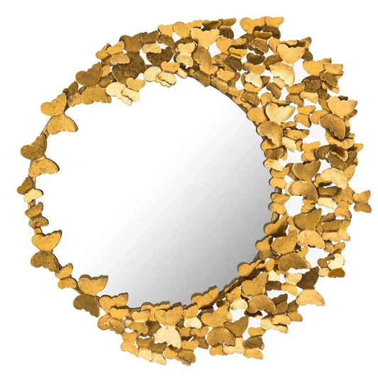 Metal String of Golden Butterflies Wall Mirror-ArtyCraftz.com