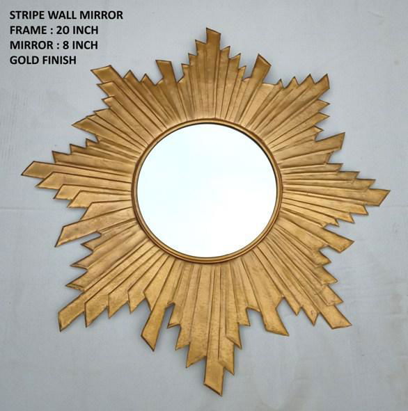 Metal Sunburst Strips Wall Mirror - ArtyCraftz.com