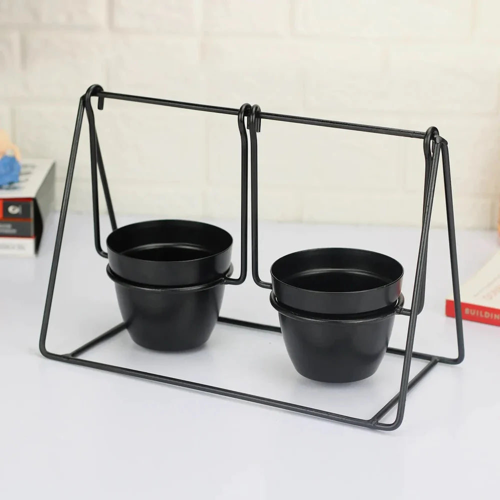 Metal Swing Planter for Indoor and Outdoor Red Color - ArtyCraftz.com