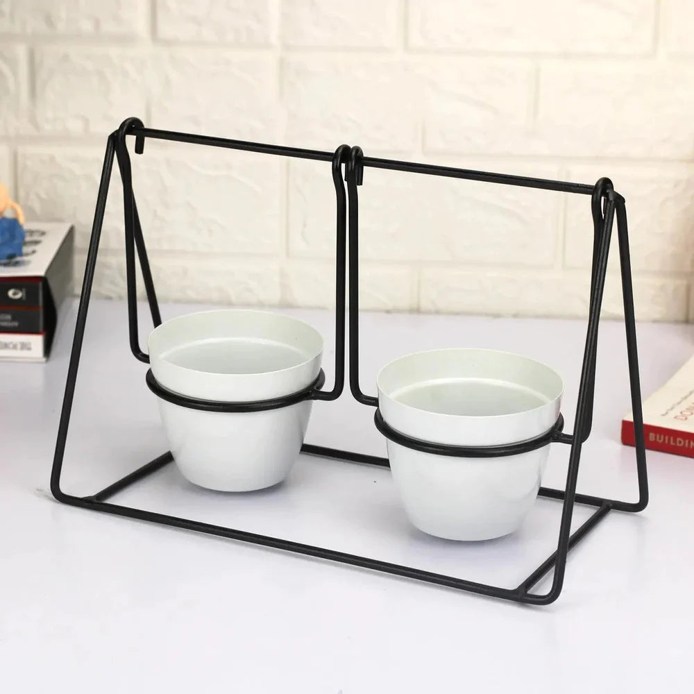 Metal Swing Planter for Indoor and Outdoor Red Color - ArtyCraftz.com