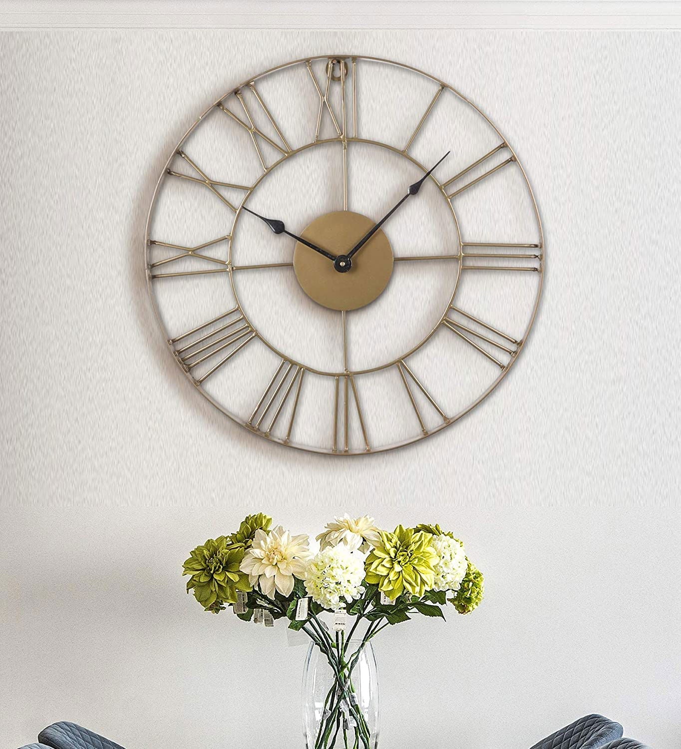 Metal Wall Decor Clock 18 inch, Gold - ArtyCraftz.com