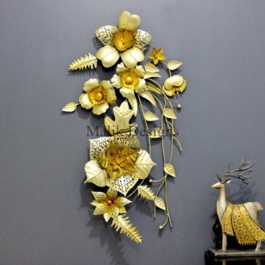 Metal Wall Flowers Mounted Hanging Flowers Metal Craft - ArtyCraftz.com