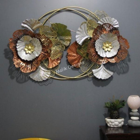 Metal Wall Hanging Artificial Flowers In Multicolor Bedroom - ArtyCraftz.com