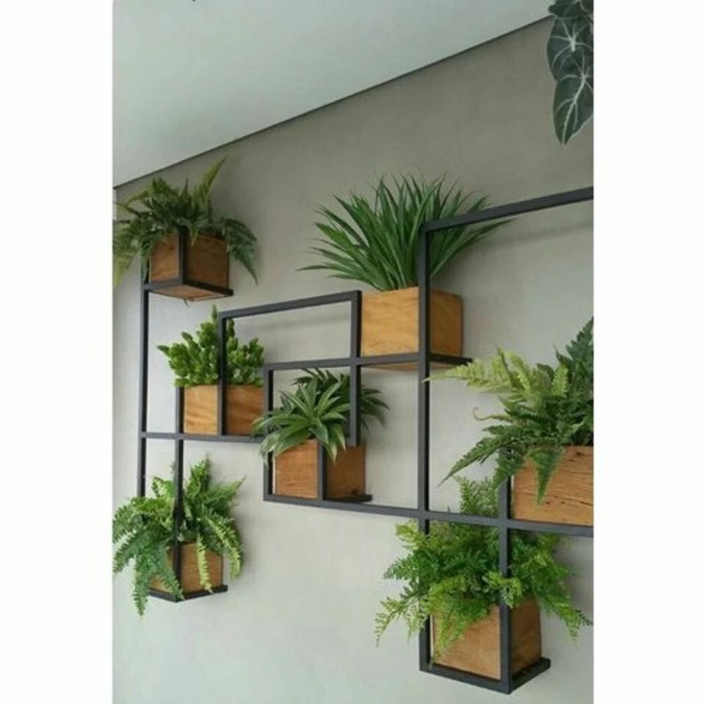 Metal Wall Mounted Cubic Plant Holder-ArtyCraftz.com
