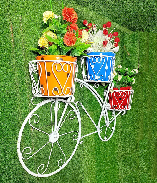 Metal Wall Mounted Cycle Style Plant Stand - ArtyCraftz.com