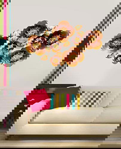 Metal Wall Mounted Flower Zara LED Light (48 X 48 X 4.5 inches, Multicolour) - ArtyCraftz.com
