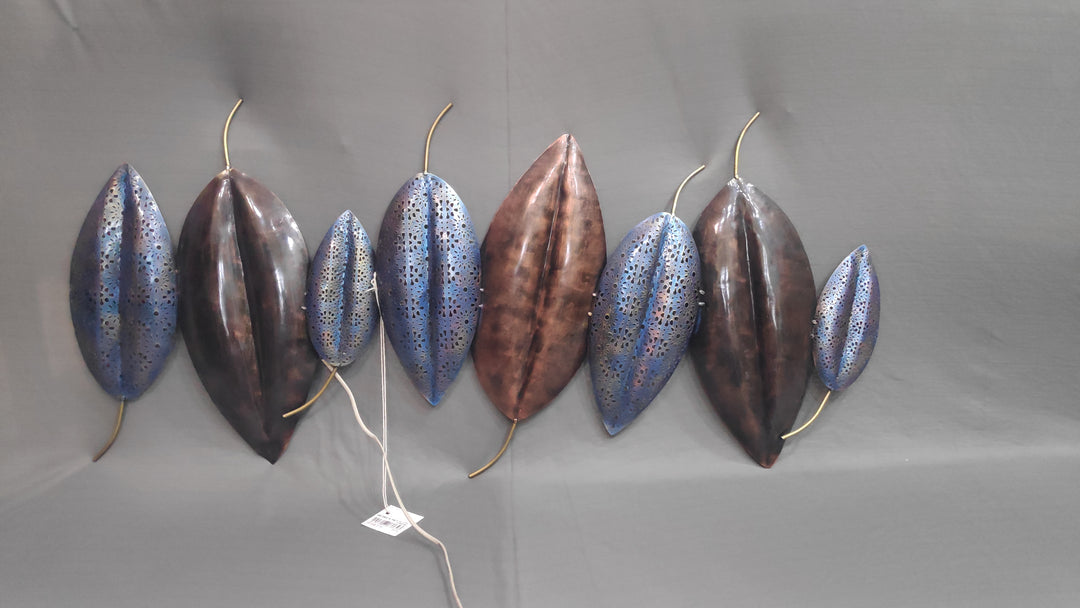 Metal leaf wall art with LED lights measuring 42 x 1 x 19 inches- ArtyCraftz.com