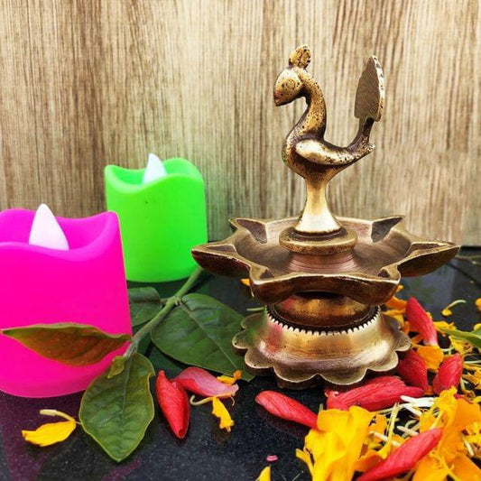 Metaldecor Traditional Indian Diyas Pair Set 3.5*2*2 Inches - ArtyCraftz.com