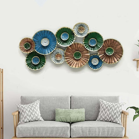 Metallic Multicolor Plates Wall Art-ArtyCraftz.com