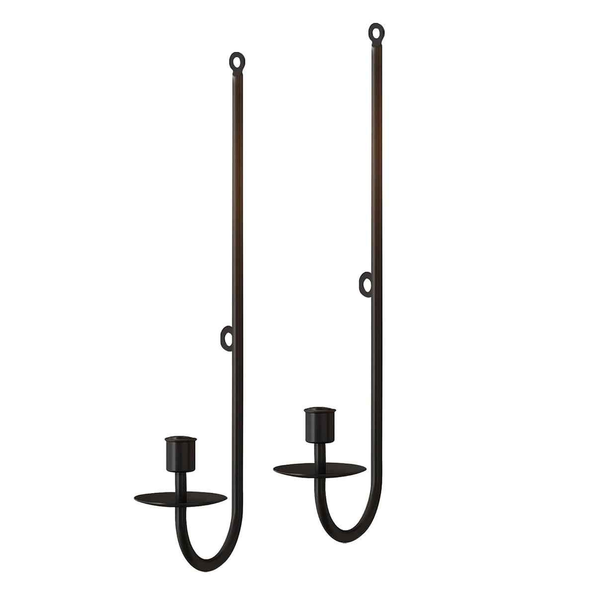 Minimalist Powder-Coated Iron Wall Candle Holder - Set of 2-artycraftz.com