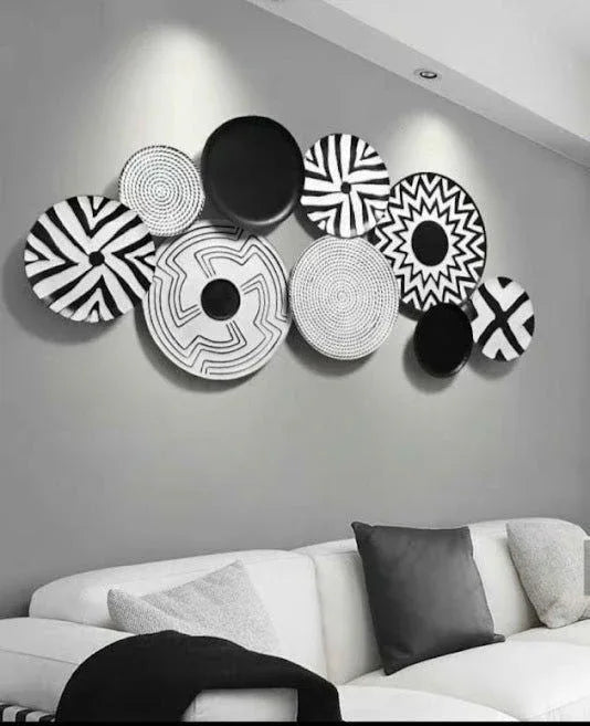 Modern Black White Iron Wall Art Decor -ArtyCraftz.com
