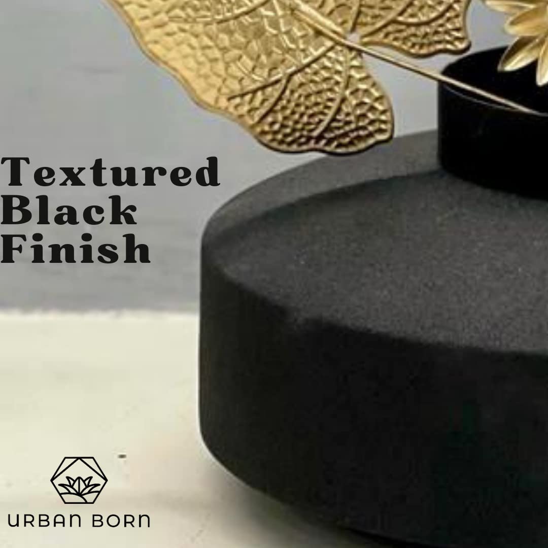 Modern & Elegant Textured Black Metal Vase-ArtyCraftz.com
