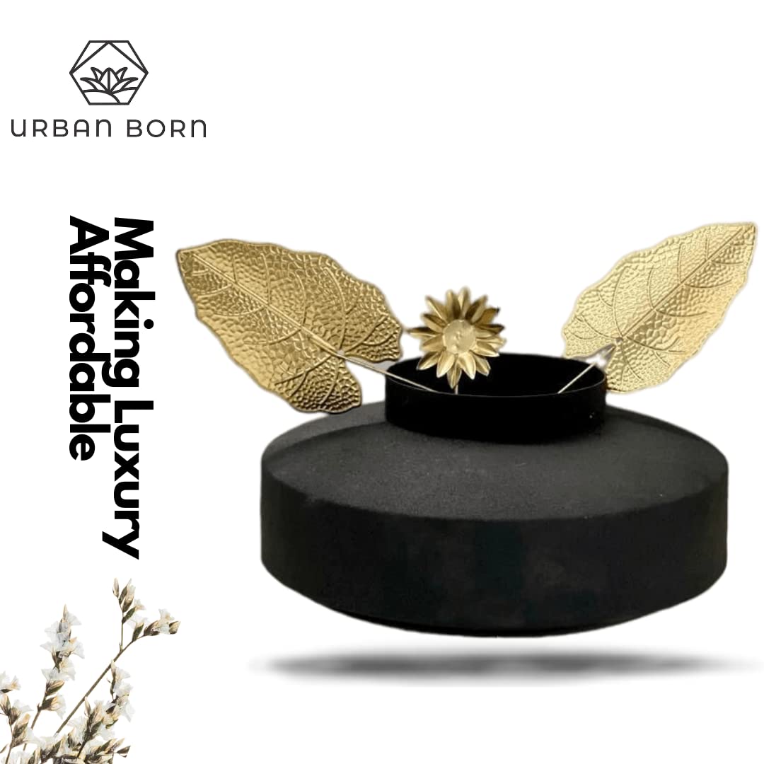 Modern & Elegant Textured Black Metal Vase-ArtyCraftz.com