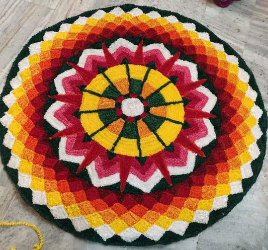 Modern Floral Rangoli Mat - ArtyCraftz.com