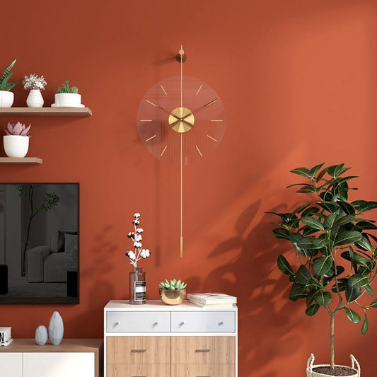 Modern Minimalist Gold Acrylic Wall Clock-ArtyCraftz.com