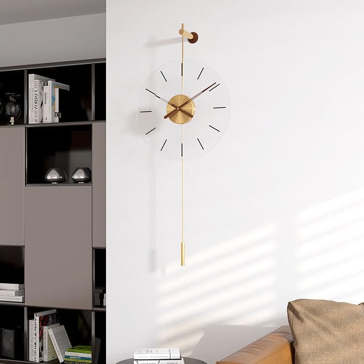 Modern Minimalist Gold Acrylic Wall Clock-ArtyCraftz.com