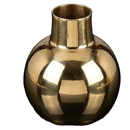 Modern Spherical Polished Gold Metal Flower Vase-artycraftz.com