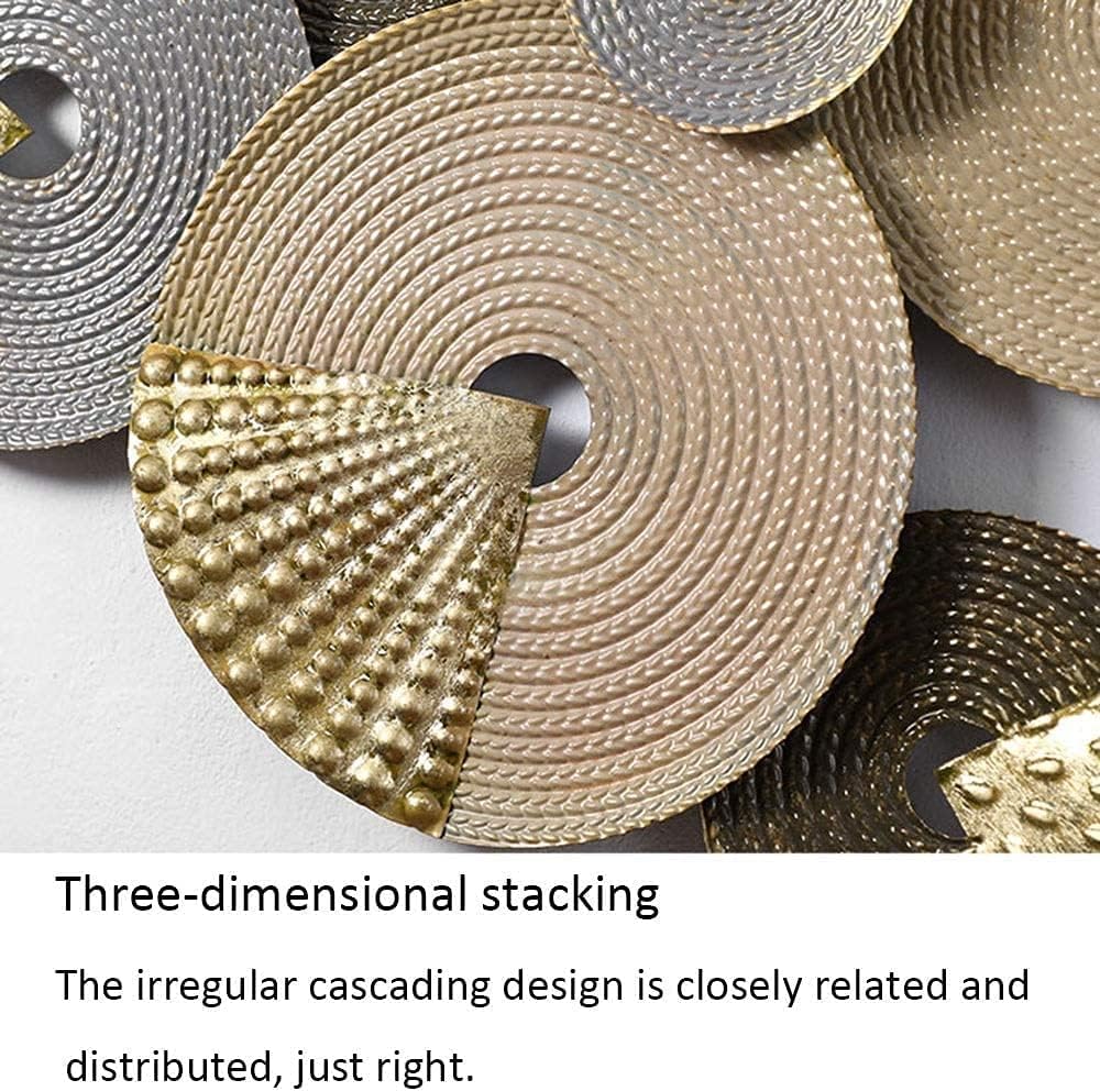 Modern abstract round disc iron wall art with textured metallic circular design-ArtyCraftz.com