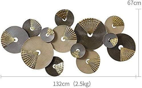 Modern abstract round disc iron wall art with textured metallic circular design-ArtyCraftz.com