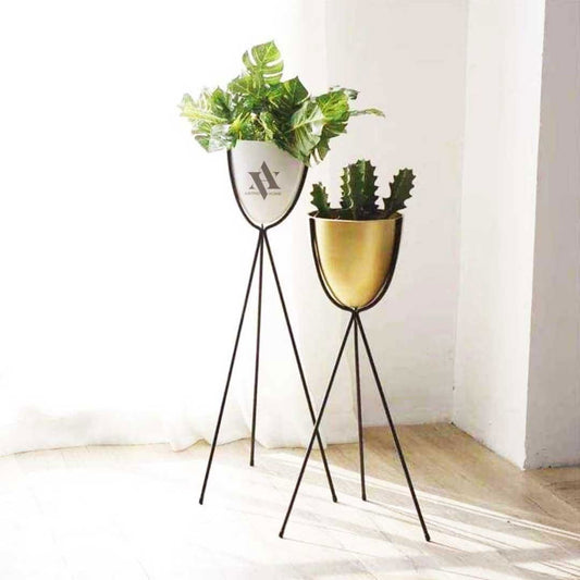 Monotones Set of 2 Metal Indoor Planter - ArtyCraftz.com