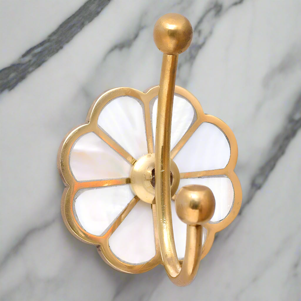 Mother of Pearl Gold Brass Coat Hook-ArtyCraftz.com