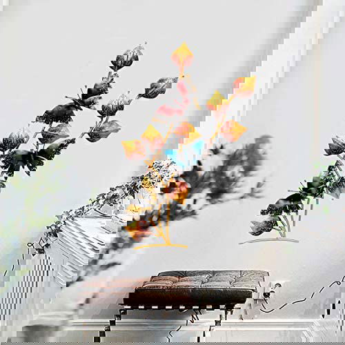 Multicolor 3D Butterfly Design with Wall Mounted Leaf Sculpture - ArtyCraftz.com