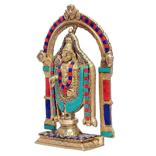 Multicolor Brass Tirupati Balaji Venkateshwara Statue - ArtyCraftz.com