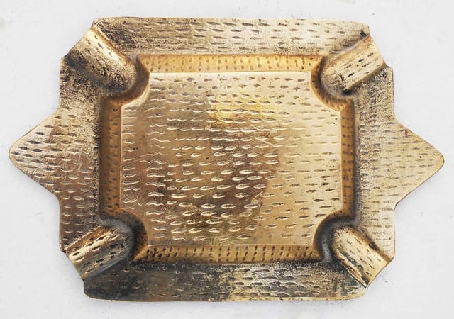 Multicolor Floral Embossed Brass Ashtray-ArtyCraftz.com