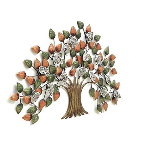 Multicolor Tree Metal Wall Art  Decorative Iron Leaf Wall Decor-ArtyCraftz.com
