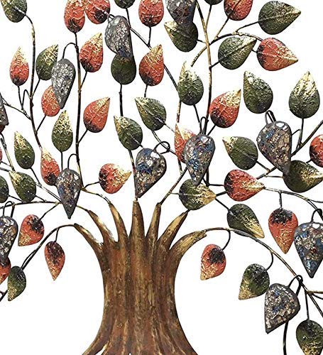 Multicolor Tree Metal Wall Art  Decorative Iron Leaf Wall Decor-ArtyCraftz.com