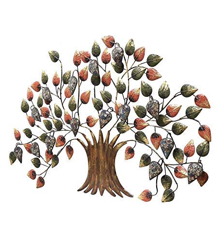 Multicolor Tree Metal Wall Art  Decorative Iron Leaf Wall Decor-ArtyCraftz.com